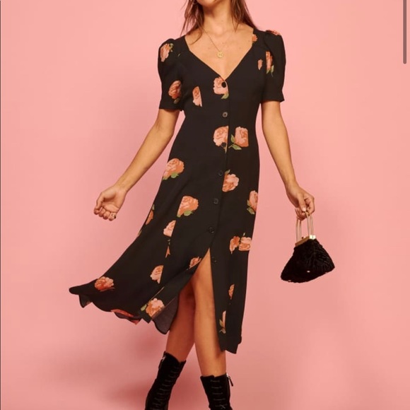 NWT Reformation Britt floral midi dress - Picture 3 of 4